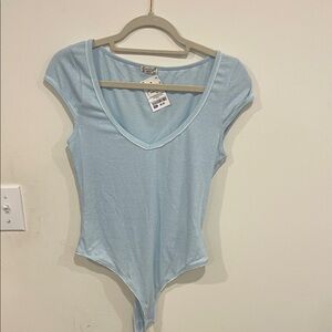 Free People Light Blue Bodysuit